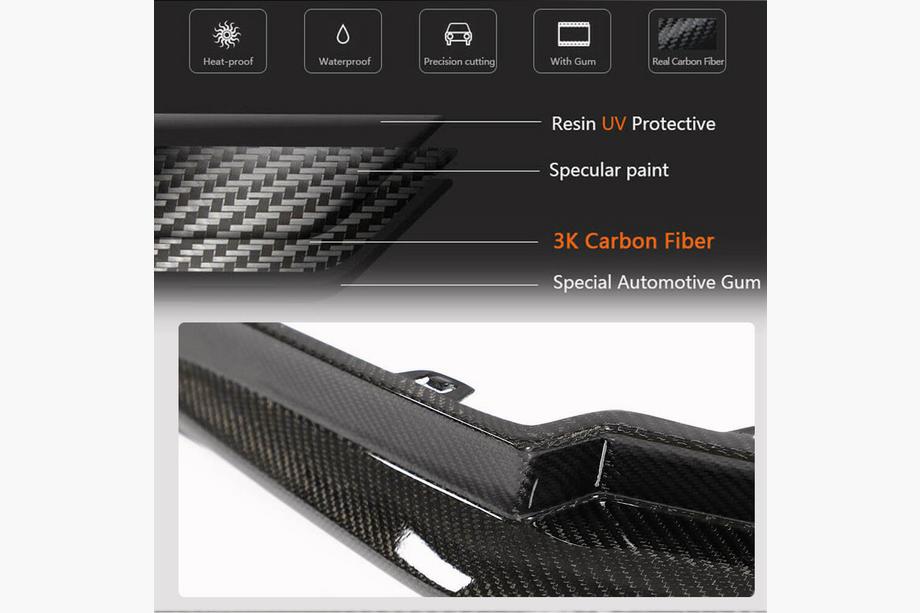 BMW 3 Serie G20/G21 2018– Achterbumper flaps Flap V3 (voor G80, carbon) Foto 5