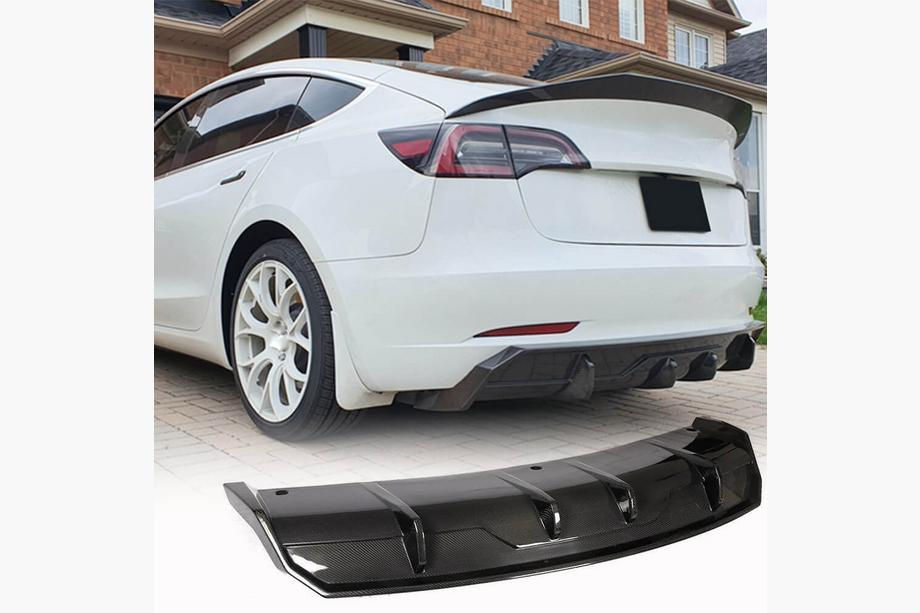 Tesla Model 3 2017– Achterbumper diffuser V1 (2017-2023, carbon) Image