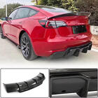 Tesla Model 3 2017– Achterbumper diffuser V2 (2017-2023, Carbon) foto 1