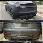 Tesla Model 3 2017– Achterbumper diffuser V2 (2017-2023, Carbon) foto 3
