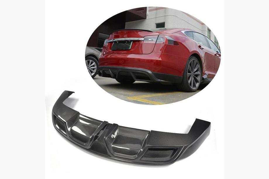 Tesla Model S 2012– Achterbumper diffuser V1 (2012-2016, carbon) Image