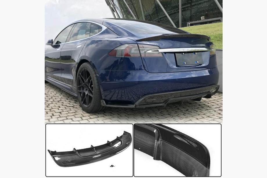 Tesla Model S 2012– Achterbumper diffuser V2 (2016-2021, Carbon) Image