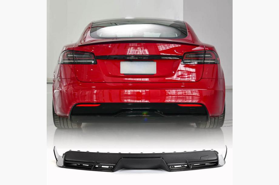 Tesla Model S 2012– Achterbumper diffuser (2021+, carbon) Image
