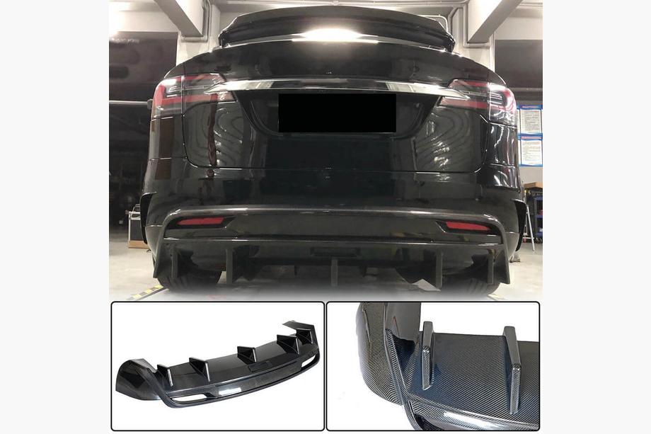 Tesla Model X 2015– Achterbumper diffuser Carbon V1 (2016-2020) Image