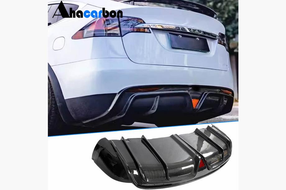 Tesla Model X 2015– Achterbumper diffuser (voor Plaid 2021-2025, carbon) Image