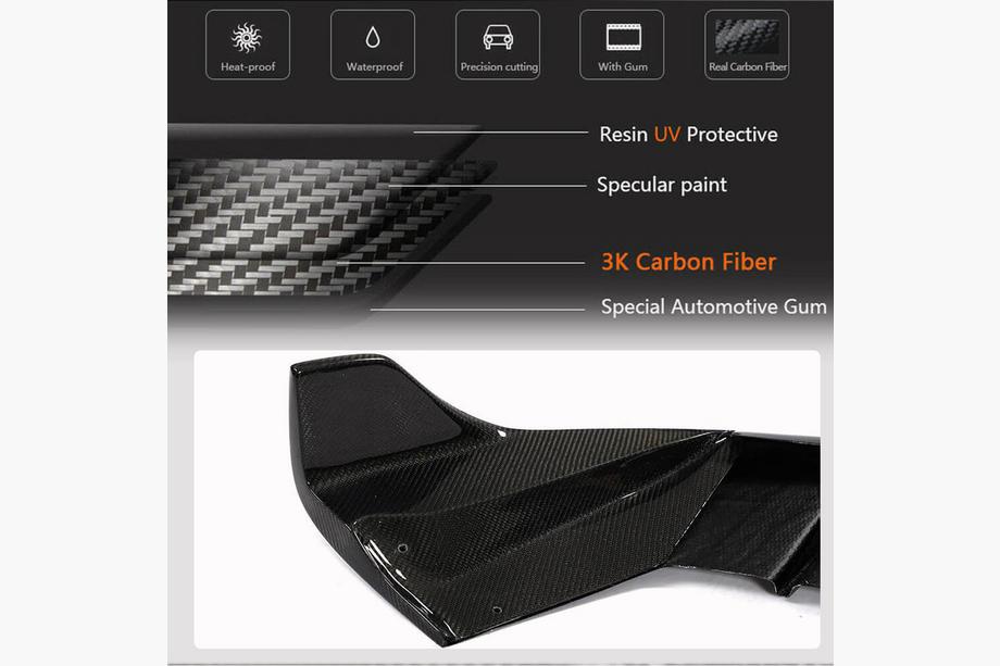 Tesla Model Y 2020– Achterbumper diffuser V1 (2020-2025, Carbon) Foto 2