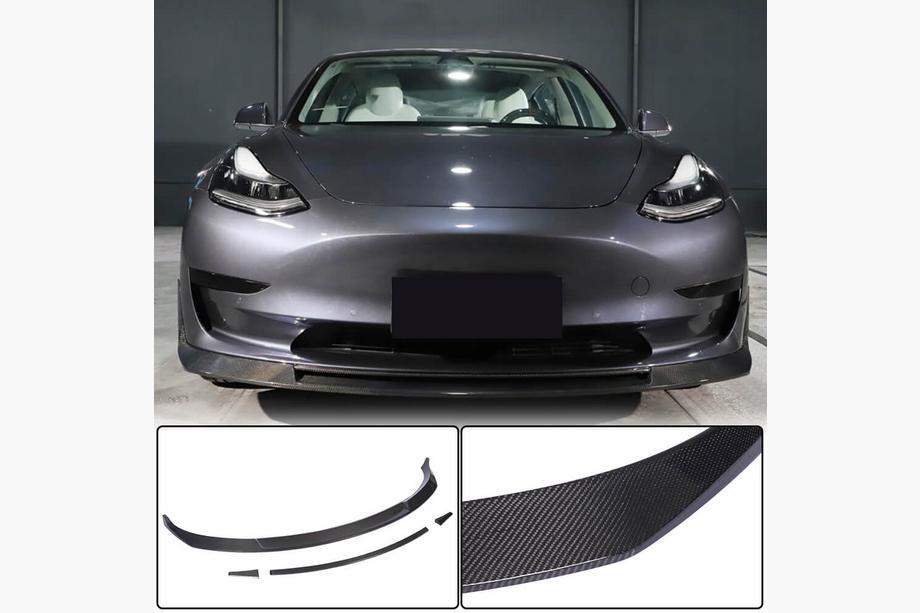 Tesla Model 3 2017– Frontbumper lipspoiler Lip V2 (2017-2023, carbon) Image