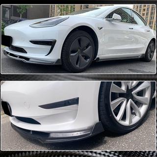 Frontlip voor voorbumper Lip V5 (2017-2023, Carbon) Tesla Model 3 2017– foto 3
