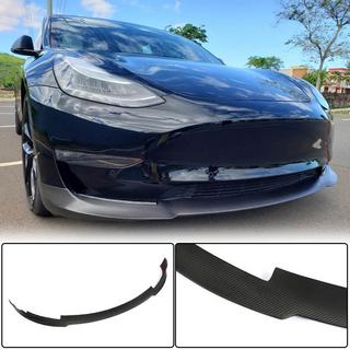 Front bumper lip Lip V6 (2017-2023, carbon) Tesla Model 3 2017– foto 1