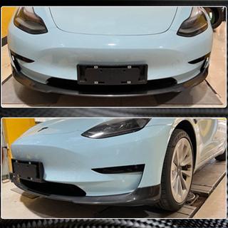 Front bumper lip Lip V6 (2017-2023, carbon) Tesla Model 3 2017– foto 4