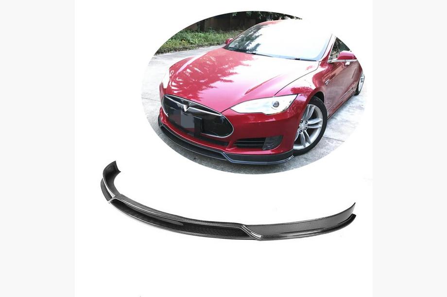 Tesla Model S 2012– Voorbumper frontlip Lip V2 (2012-2016, Carbon) Image