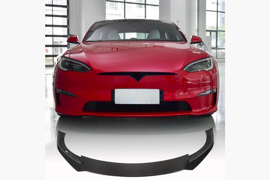 Tesla Model S 2012– Voorbumper lip spoiler Carbon V3 (2021-2023) Image