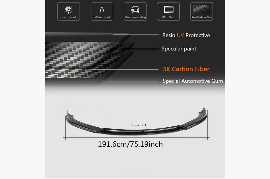 Tesla Model S 2012– Front bumper lip (2016-2021, Carbon) Foto 5