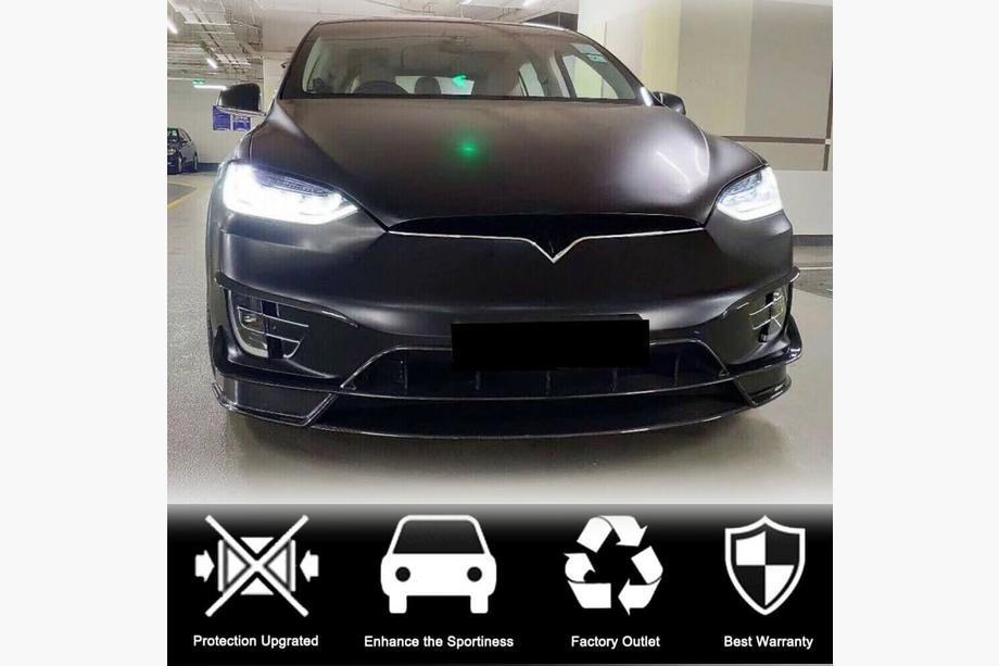 Tesla Model X 2015– Carbon frontlip voor de voorbumper V3 (2016-2020) Foto 3