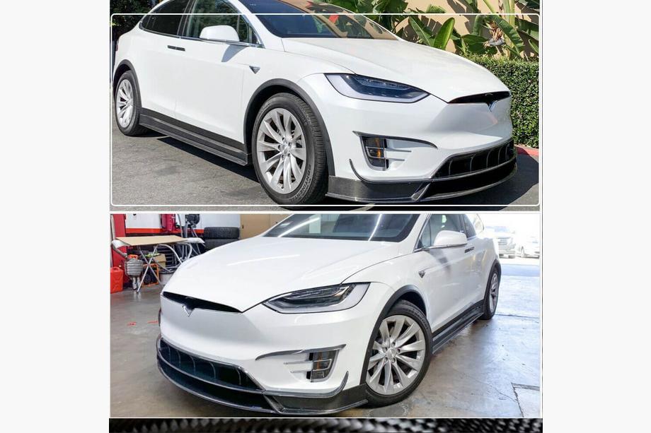 Tesla Model X 2015– Carbon frontlip voor de voorbumper V3 (2016-2020) Foto 5