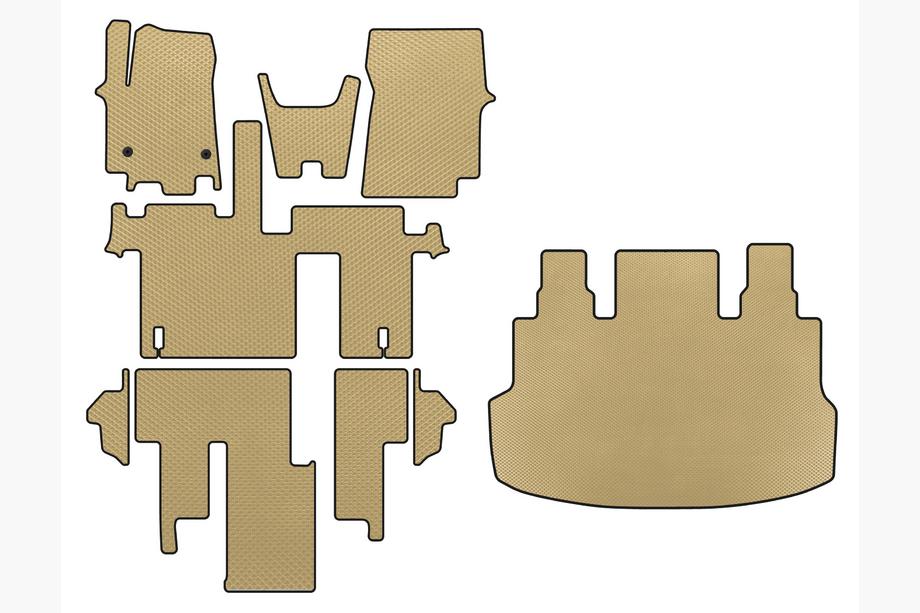 Hyundai Staria 2021– EVA automatten (complete interieurset, 1+1,5/9-persoons, beige) Image
