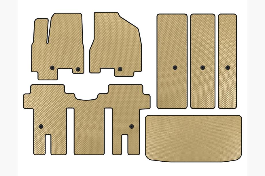 Kia Carnival 2014–2020 EVA automatten (complete set voor het interieur, beige) Image