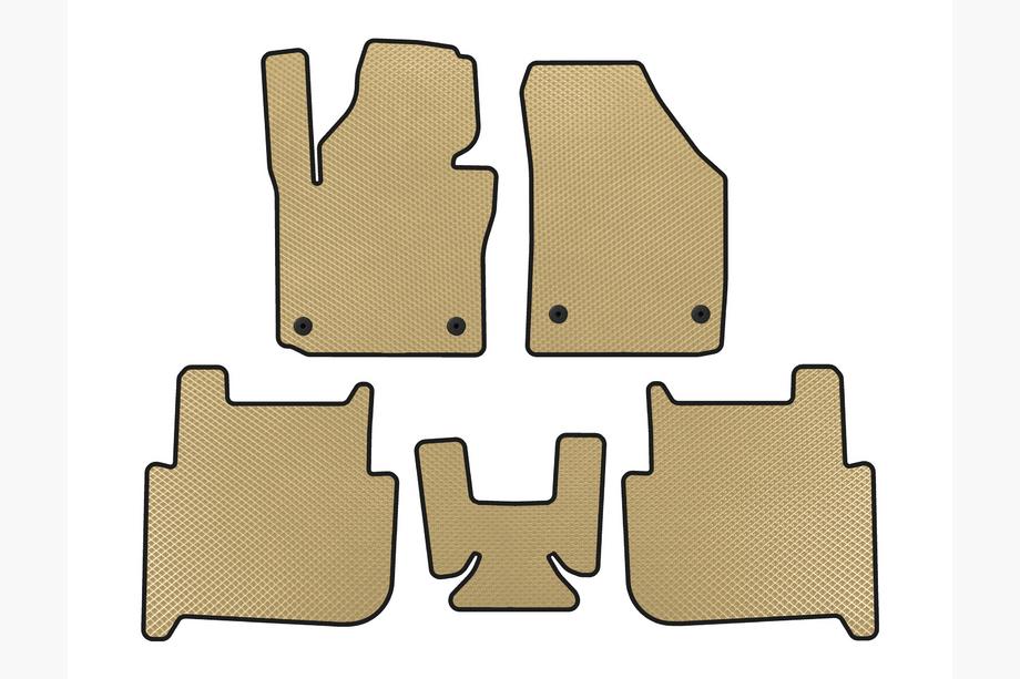 Volkswagen Touran 2003–2010 EVA automatten (2 rijen, 2006-2010, 7-zitter, beige) Image