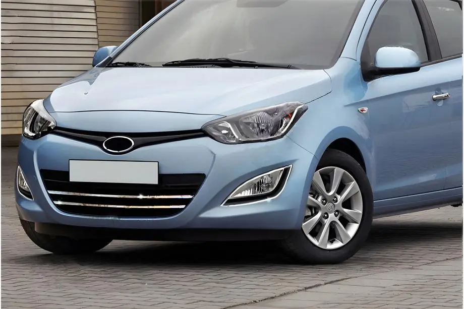 Hyundai I-20 2012–2014 Grille strips (set van 2, RVS) Image