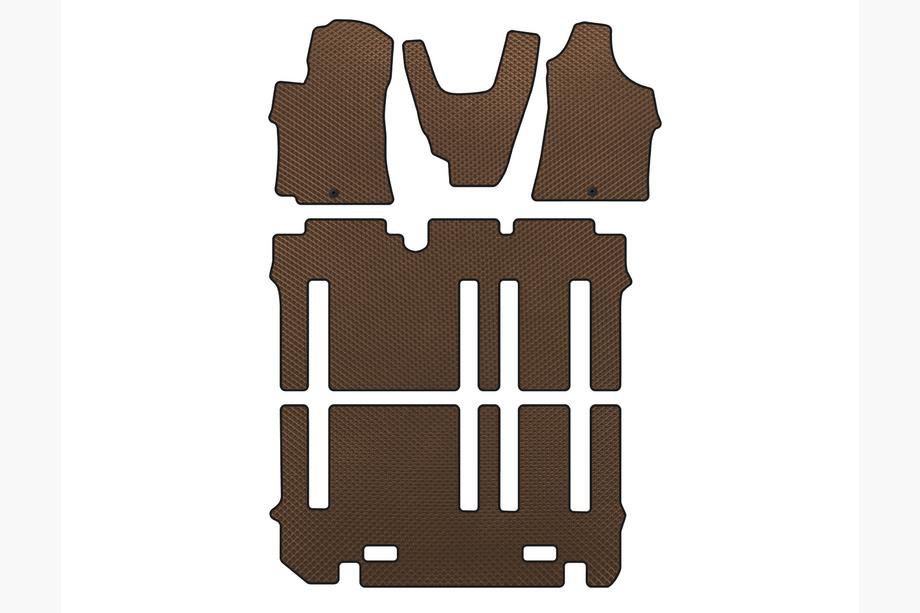 Hyundai H300, H1, Starex 2008–2020 EVA vloermatten (complete set voor interieur, bruin) Image