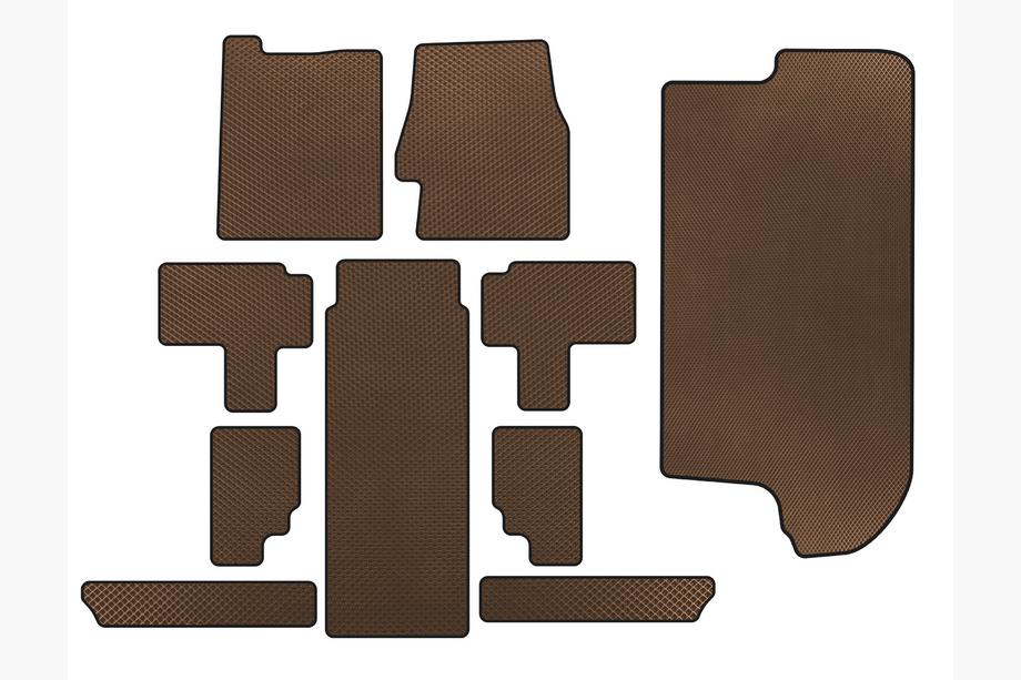 Kia Carnival 2002–2013 EVA vloermatten (complete set voor interieur, bruin) Image