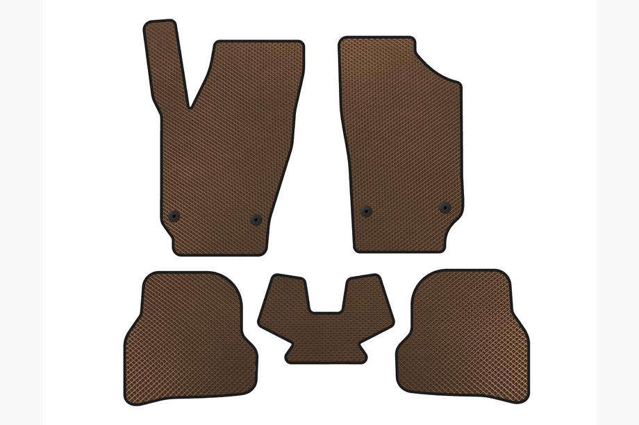 Seat Ibiza 2010–2017 EVA automatten voor interieur (2010-2012, HB, 5-deurs, Bruin) Image