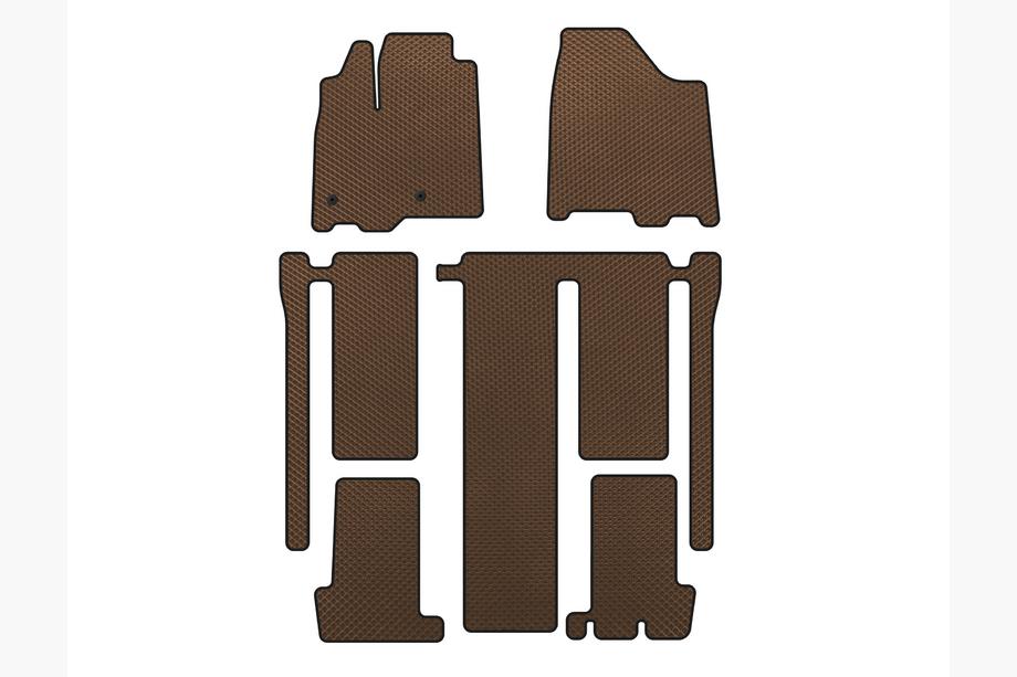 Toyota Sienna 2010–2020 EVA automatten voor interieur (3 rijen, bruin) Image