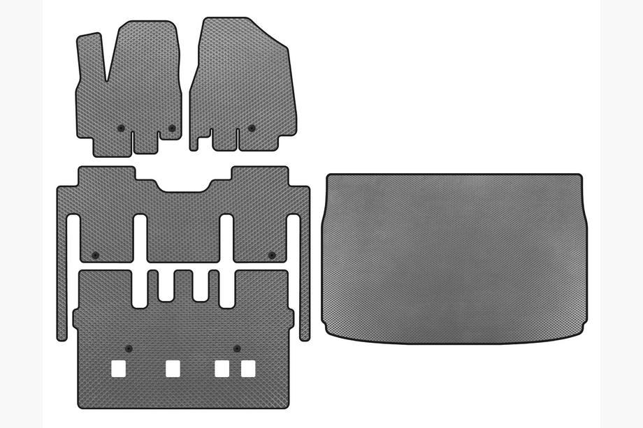 Kia Sedona 2014–2020 EVA vloermatten (compleet interieur, 8-zits, grijs) Image