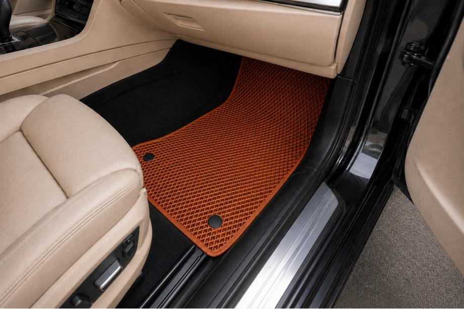 BMW 7 Serie F01/F02 2008–2015 EVA vloermatten (voor F01, oranje) Foto 2