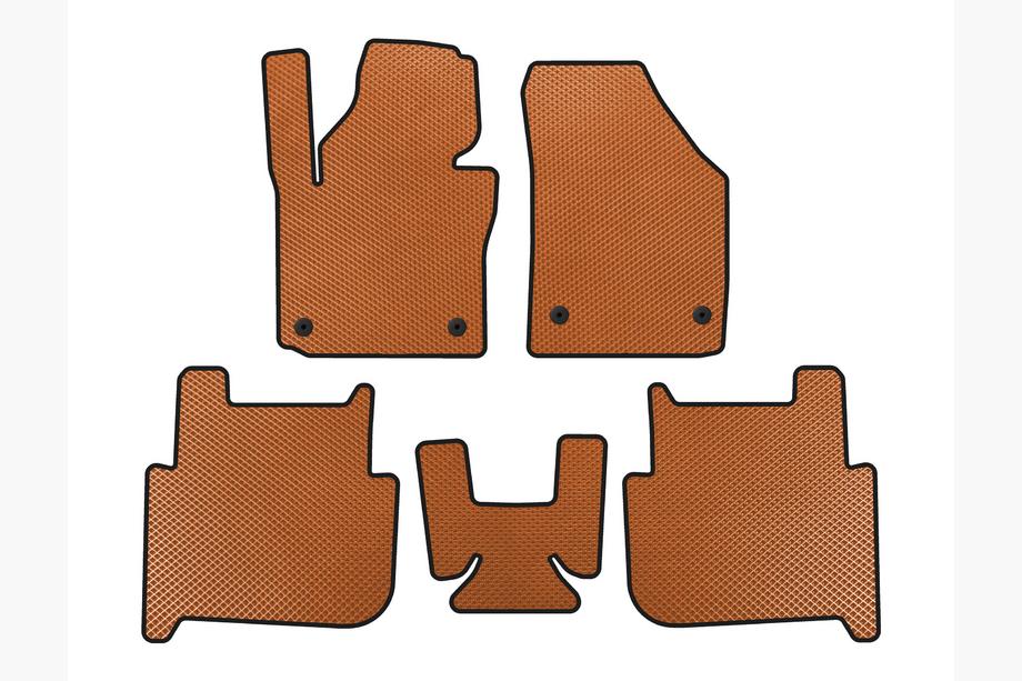 Volkswagen Touran 2003–2010 EVA automatten (2 rijen, 2006-2010, 7-persoons, oranje) Image
