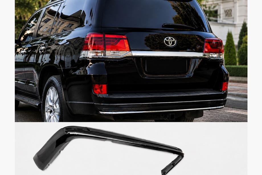 Toyota Land Cruiser 200 2007–2021 Achterdiffuser sierlijst met chroom 2016-2021 (Executive 2019/2021) Witte kleur Foto 1
