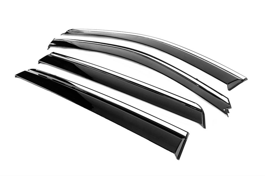 Hyundai Santa Fe 2 2006–2012 Windschermen met chromen sierlijst Niken Luxury (4 stuks) Foto 2