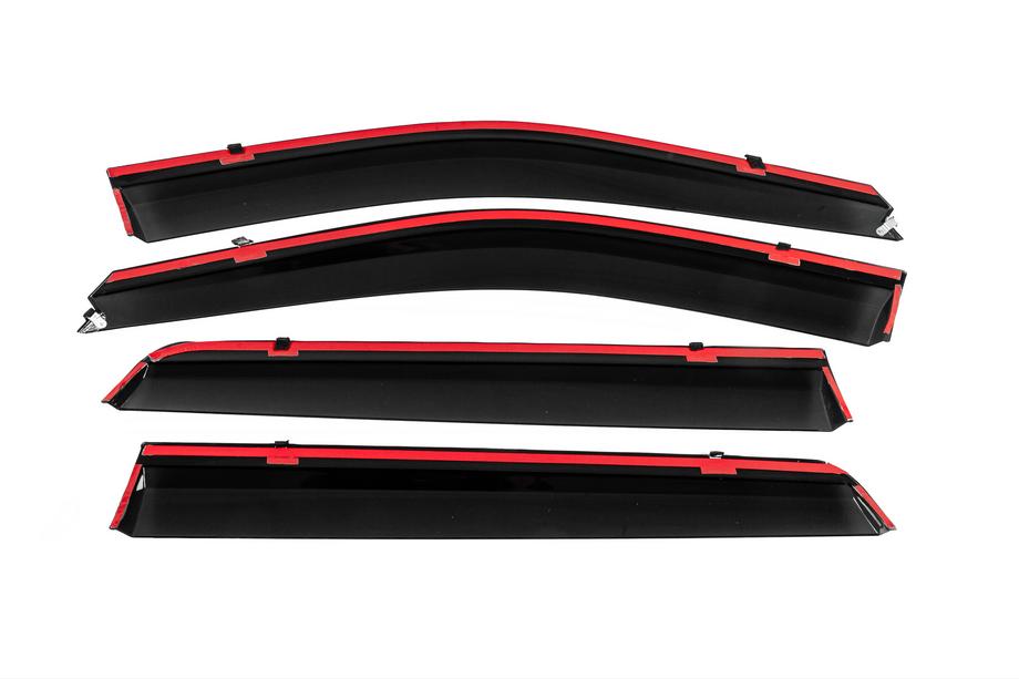 Hyundai Santa Fe 2 2006–2012 Windschermen met chromen sierlijst Niken Luxury (4 stuks) Foto 4