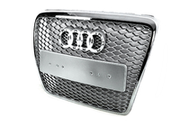 Audi A6 C6 2004–2011 RS-stijl frontgrille (grijs met chroom) foto 7