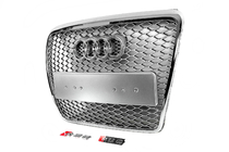 Audi A6 C6 2004–2011 RS-stijl frontgrille (grijs met chroom) foto 3