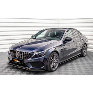 DPT V2 frontlip voorbumper (2014-2018, alleen voor AMG-Line, hoogglans zwart) Mercedes C-klasse W205 2014–2021 foto 1