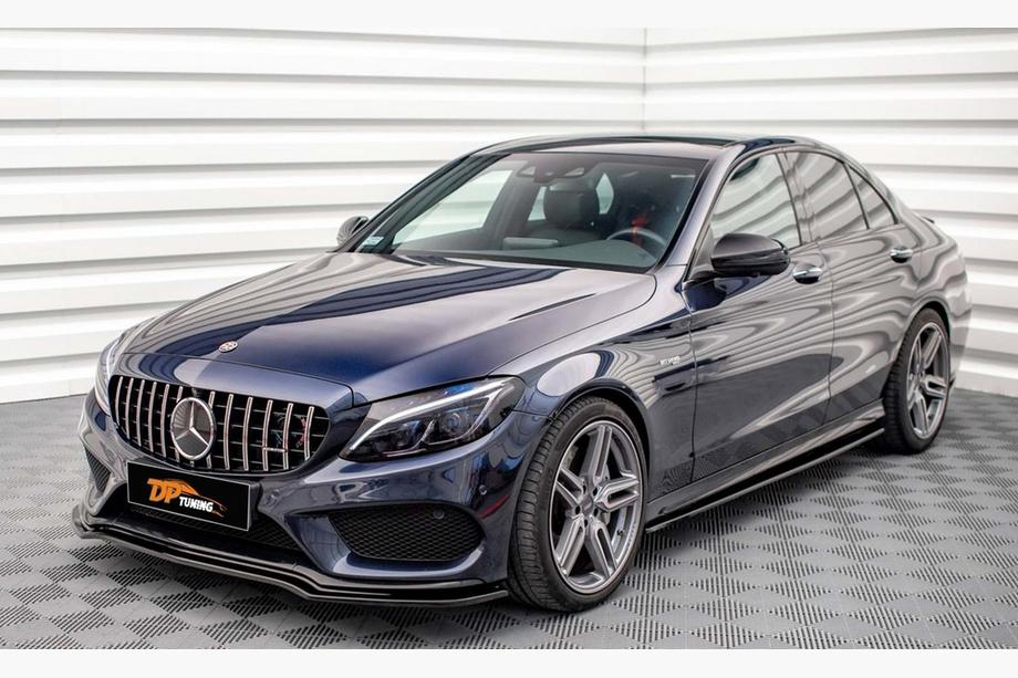 Mercedes C-klasse W205 2014–2021 DPT V2 frontlip voorbumper (2014-2018, alleen voor AMG-Line, hoogglans zwart) Foto 1