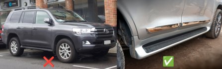 Toyota Land Cruiser 200 2007–2021 Voorste spatlappen (2 stuks, voor dorpels met verlichting) foto 2
