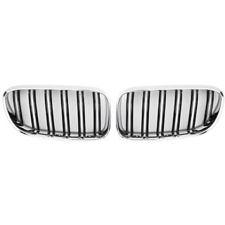 M-Look niergrilles (voor 2010-2013, glanzend zwart met chromen rand) BMW 3-serie E92/E93 2006–2013 foto 2