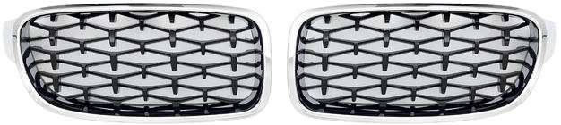 BMW 3 Serie F30/F31 2012–2019 Niergrilles Diamond Black (chromen omlijsting) foto 2