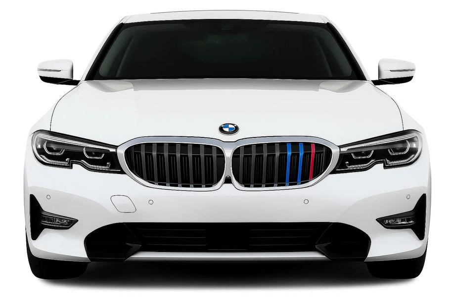 BMW 3 Serie G20/G21 2018– Niergrille 1 lamel (2018-2022, M-Color met chromen omlijsting) Foto 1