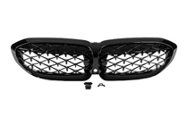 BMW 3 Serie G20/G21 2018– Niergrilles Diamond Black (2018-2022, zwarte omlijsting) Zonder camera-uitsparing foto 3
