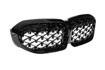 BMW 3 Serie G20/G21 2018– Niergrilles Diamond Black (2018-2022, zwarte omlijsting) Zonder camera-uitsparing foto 9
