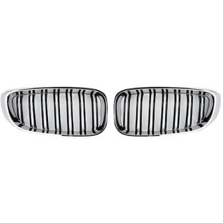 M-Look nierroosters (hoogglans zwart met chroomrand) BMW 3-serie F34 2013–2020 foto 2