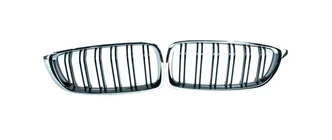 BMW 4 Serie F32/F33/F36 2012–2020 M-Look nierroosters (hoogglans zwart met chroomrand) foto 2
