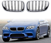 BMW 5 Serie F10/F11 2010–2016 M-Look nierroosters (hoogglans zwart met chroomrand) foto 2
