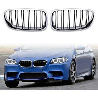 M-Look nierroosters (hoogglans zwart met chroomrand) BMW 5 Serie F10/F11 2010–2016 foto 2