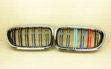BMW 5 Serie F10/F11 2010–2016 Nierenroosters M-Look (M-Color met chromen rand) foto 2