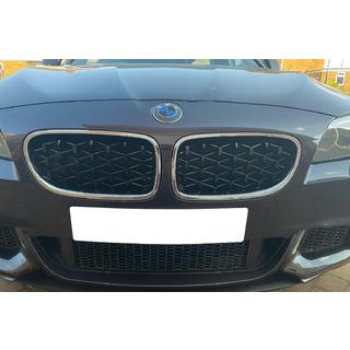 Niergrilles Diamond Black (chromen omlijsting) BMW 5 Serie F10/F11 2010–2016 foto 1