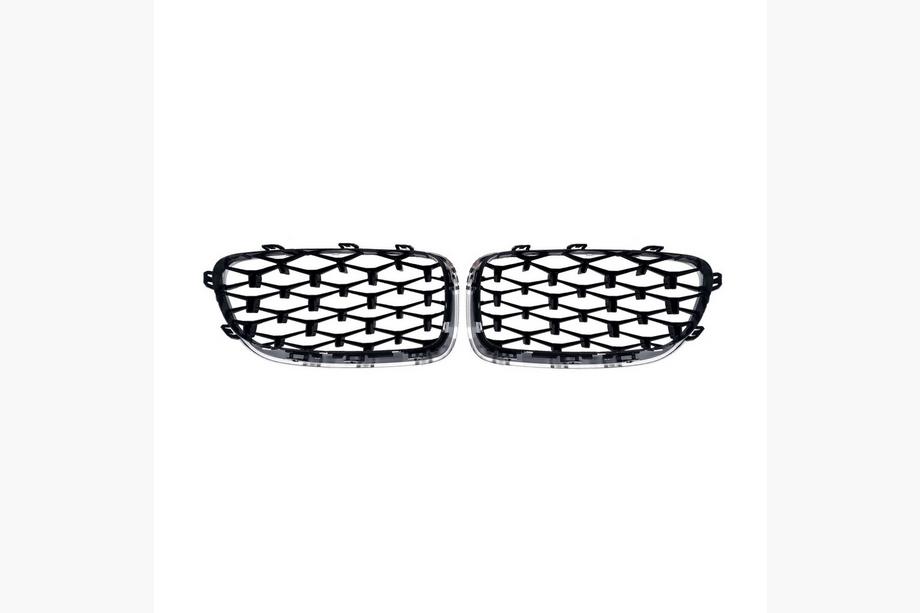 BMW 5 Serie F10/F11 2010–2016 Niergrilles Diamond Black (chromen omlijsting) Foto 5